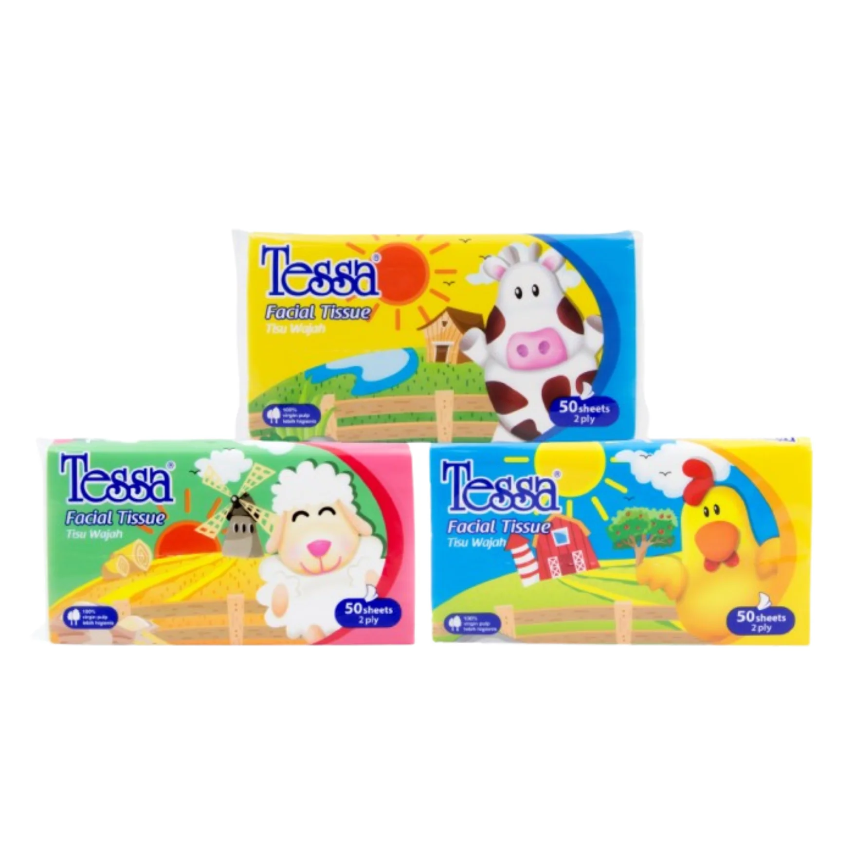 Tessa Facial Tissue Travel Pack 50 Sheets